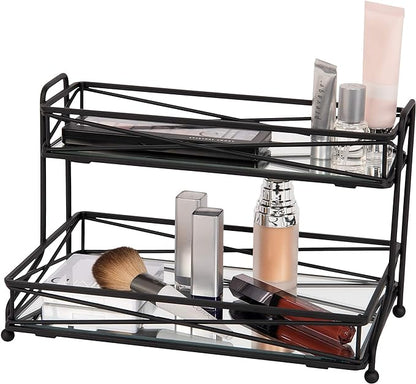 2 Tier Large Vanity Tower, Perfect for Perfumes, Jewelry, Makeup, Cosmetic Organizer