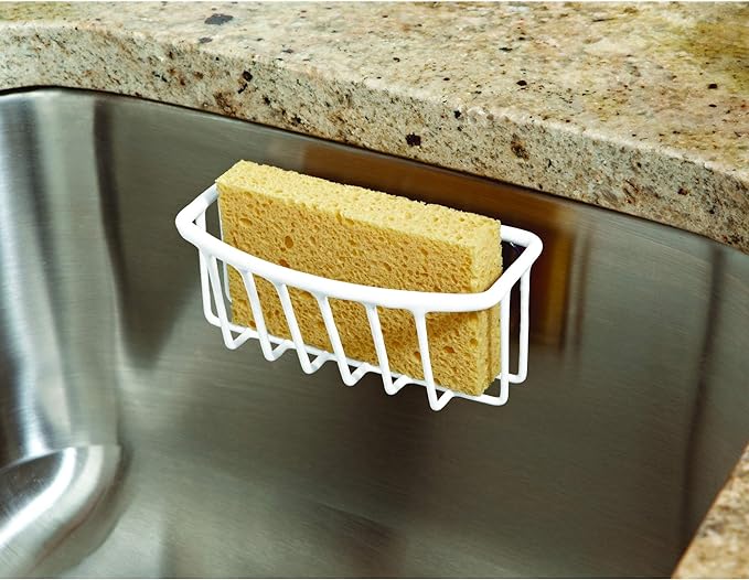 Suction Cup Sponge Holder | Sink Caddy | Rust Resistant - White