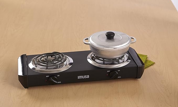 IMUSA Electric Double Burner 1750-Watts , Black