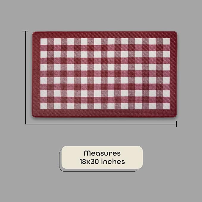 Anti Fatigue Mat 18x30 - Buffalo Check Burgundy