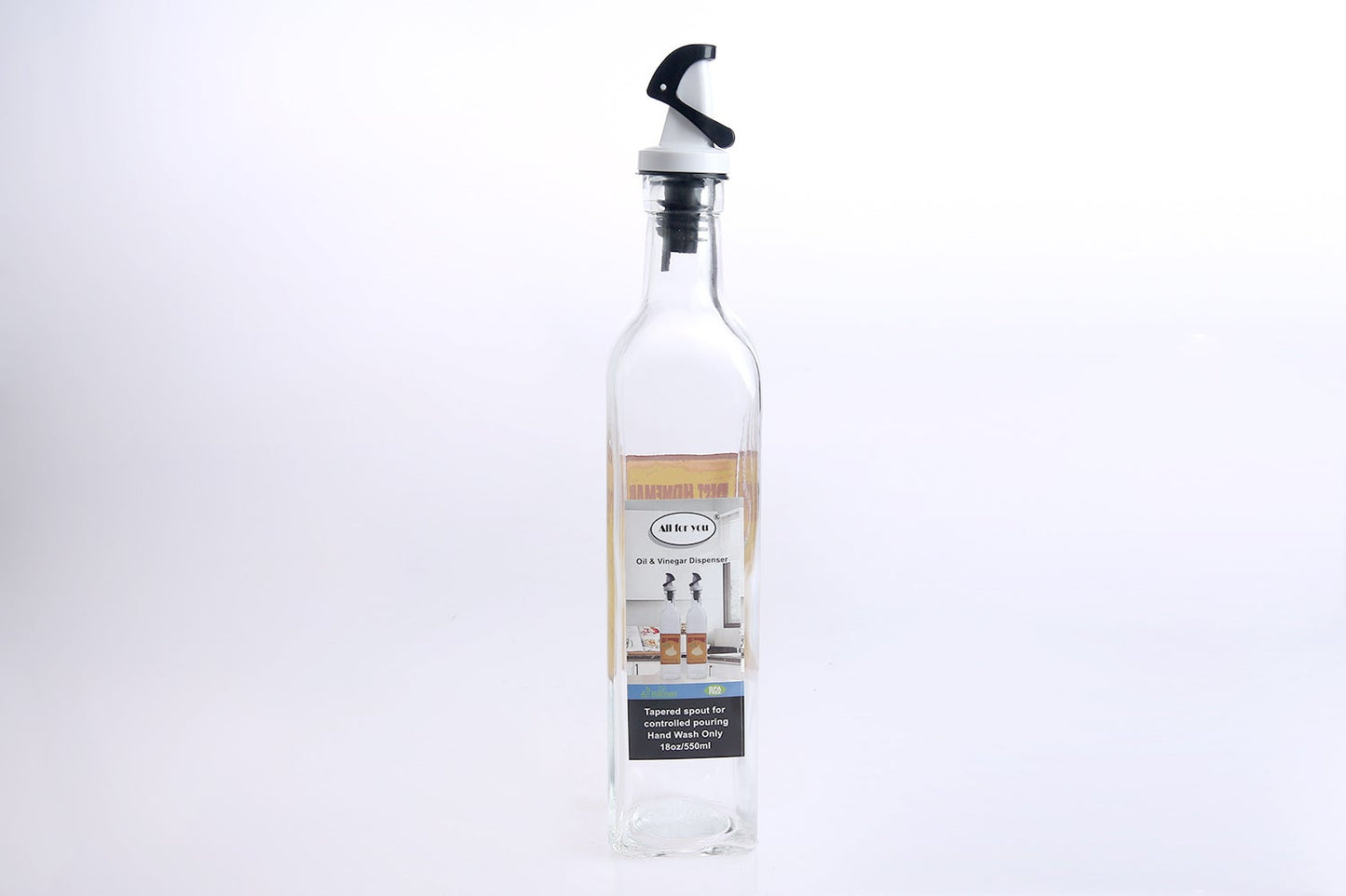 18oz/550ml Glass Oil Bottle with Plastic Lid