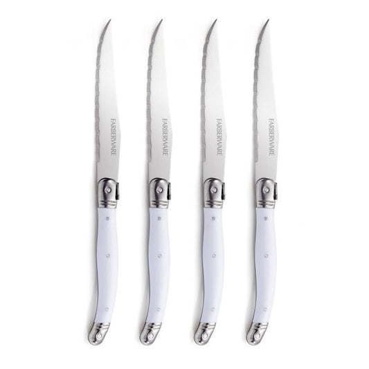 Farberware 4pc Laguiole Steak Knife Set White/Silver
