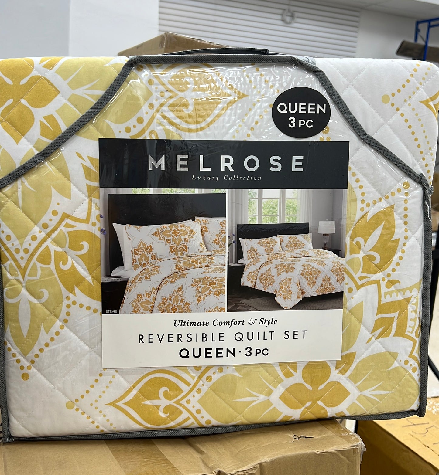 RT Designers Collection Melrose Stevie 3pc Stitched Quilt OB Q