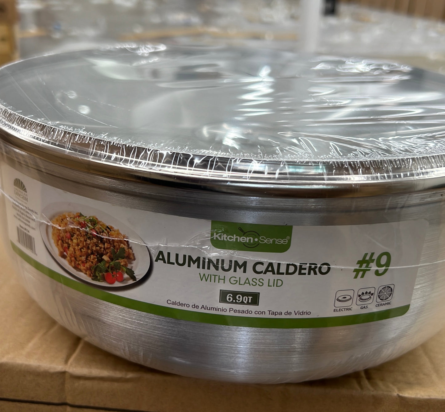 Aluminum Caldero with Glass Lid - 6.9 Qt