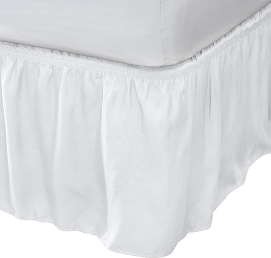 Home Details 14" Drop Wrap Around Bed Ruffle Queen/King in White