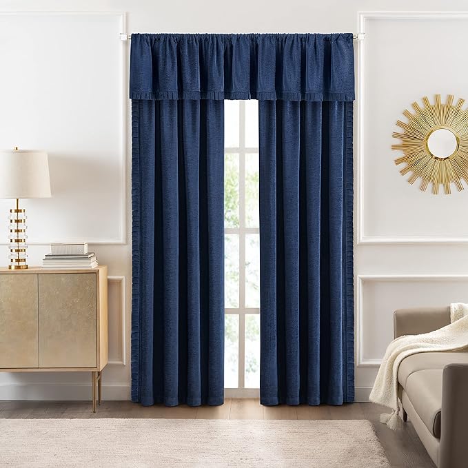 Bordeaux Curtain Valance Achim Home - 52 x 14 - Navy