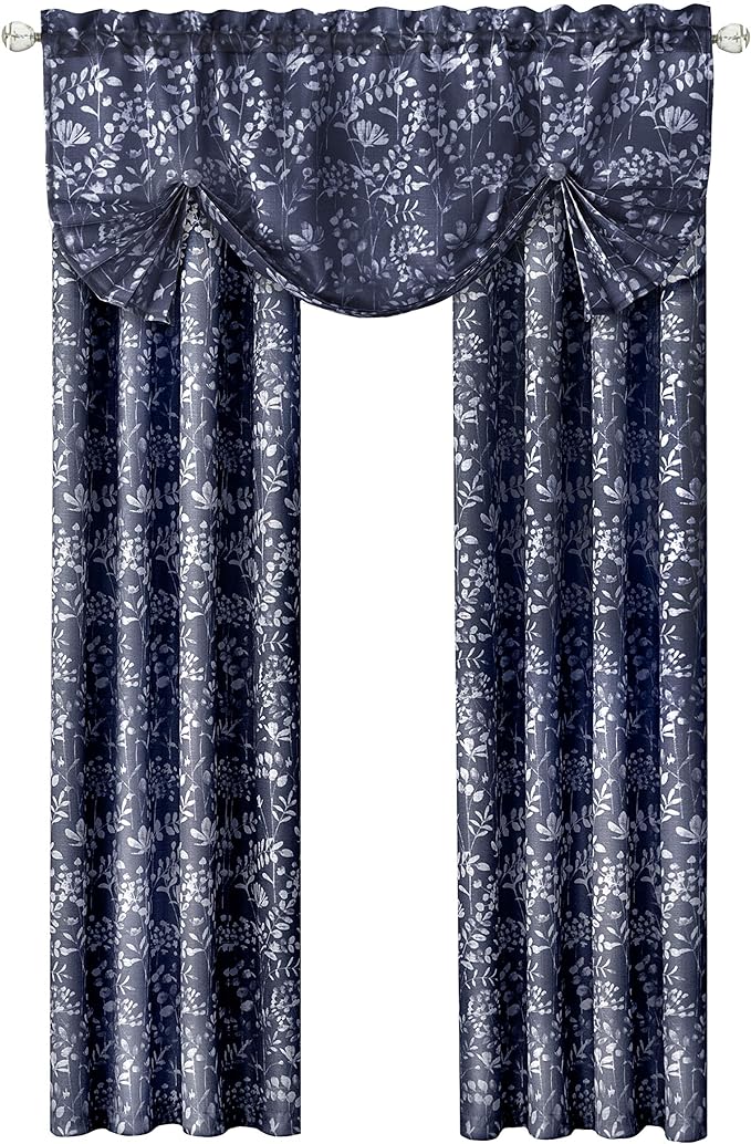 Achim Home Furnishings Charlotte Rod Pocket Panel - 52x84 - Navy