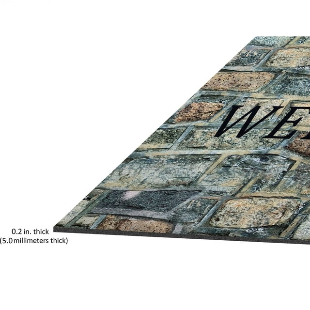 Welcome Outdoor Rubber Entrance Mat 18x30 - Welcome Stone