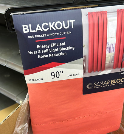 Twilight Blackout Rod Pocket Panel 90" Coral