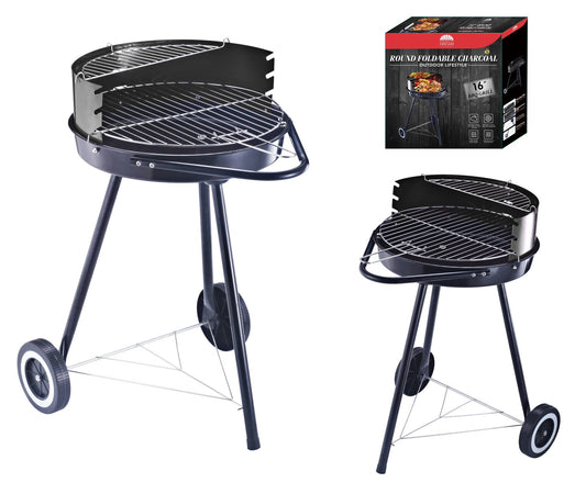 16" Round Foldable Charcoal BBQ Grill