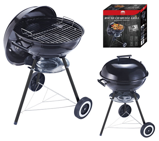 16" Round Charcoal Grill with lid and wheels
