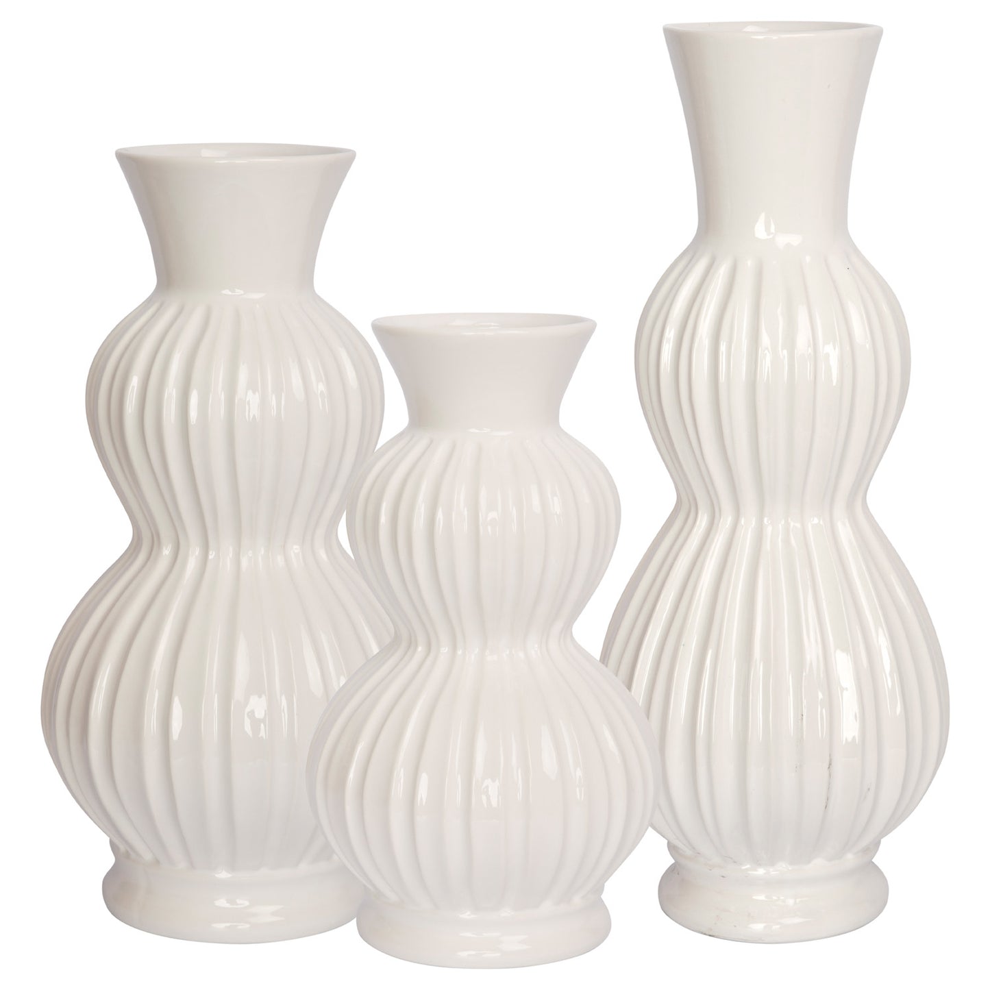 12"H WHITE CERAMIC VASE