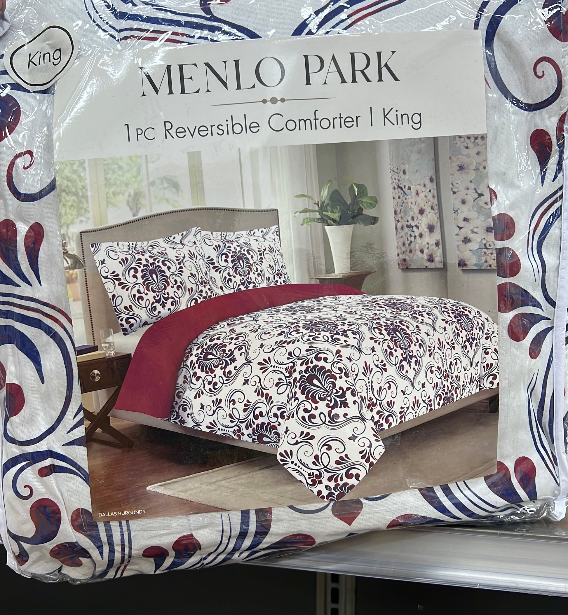 Menlo Park 1pc  Printed Comforter Asst King