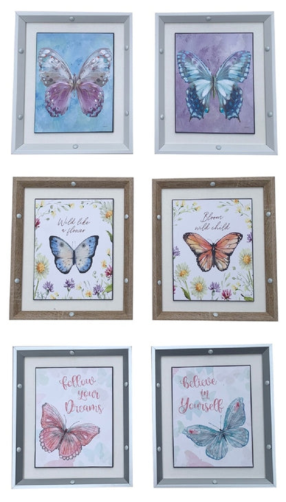 2PC RIVET FRAME W/ LINEN MAT - AFFLUTTER WATERCOLOR - SIZE: 2 - 11" x 13"