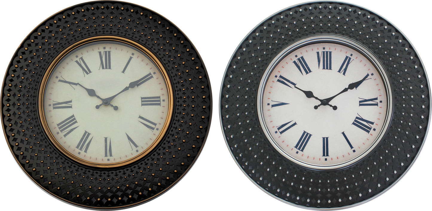 16" BROWN AND BLACK BEADED CLOCKS