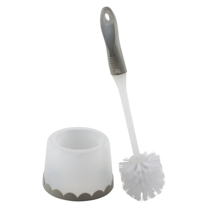 Bath Bliss Deluxe Toilet Bowl Brush and Stand, Gray