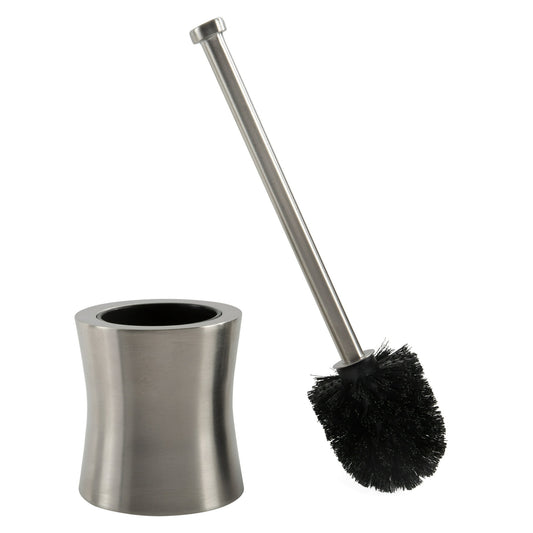 Bath Bliss Hour Glass Shaped Stainless Steel Toilet Brush and Holder