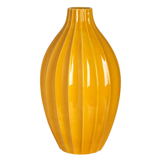 14"H MUSTARD CERAMIC VASE