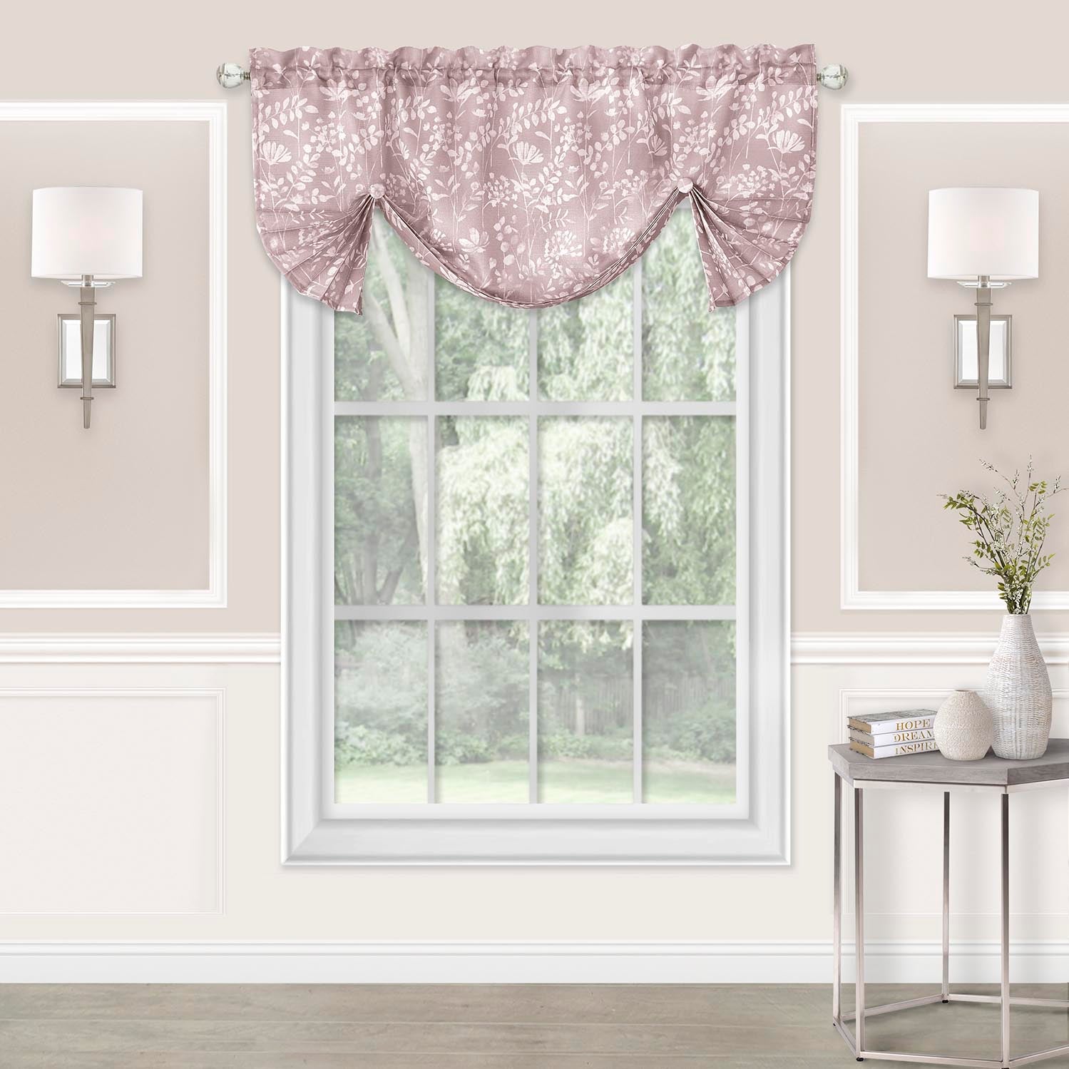 Achim Home Furnishings Charlotte Pleated Roman Valance - Blush