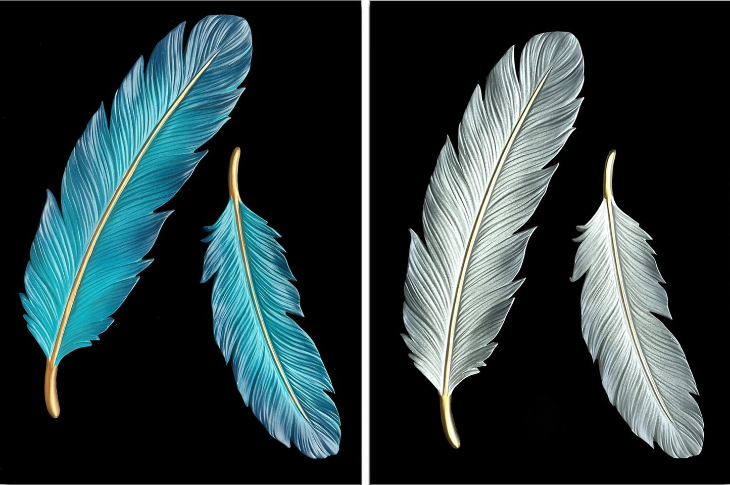 RESIN PLAQUE - FEATHERS - SIZE: 12" x 16"