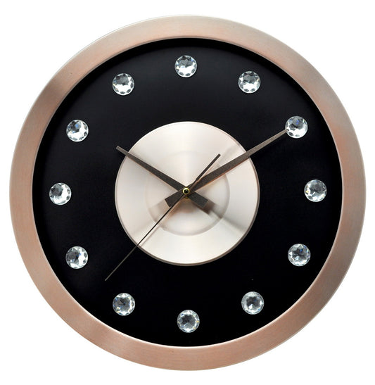 16" ELECTRO-PLATED METAL CLOCKS WITH JEWELS IN ASST COLORS