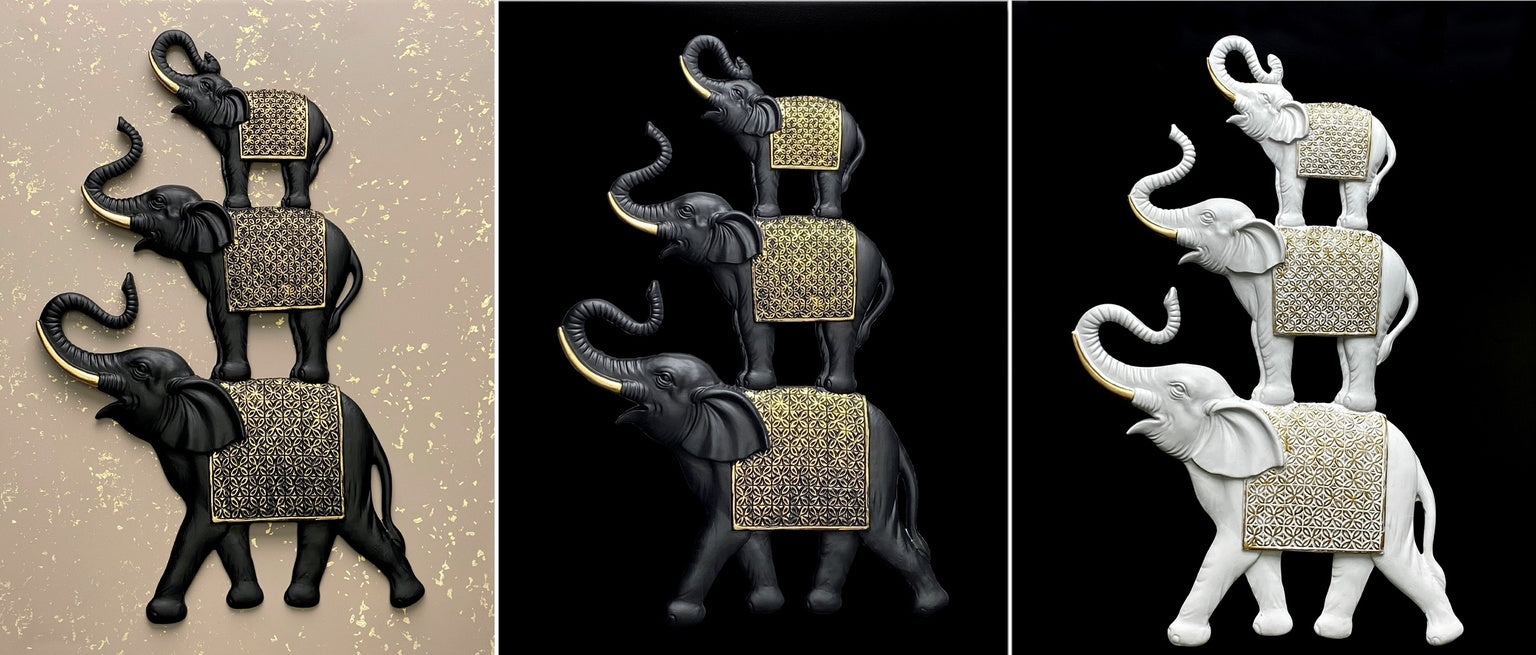 Resin Plaque - Spectacular Elephant Family