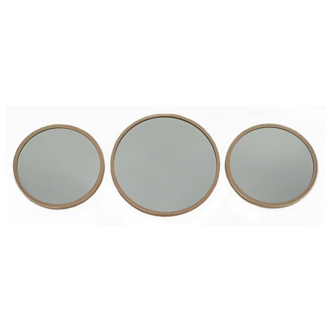 MIXED 3 PC SET ROUND METAL MIRROR - SIZE: 1 - 12" + 2 - 10" Mirrors