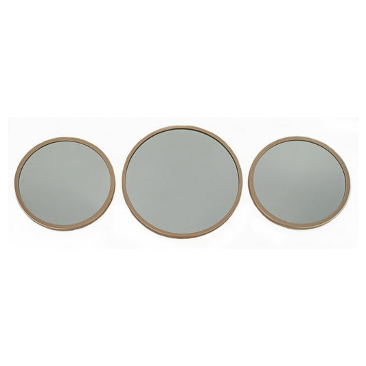 MIXED 3 PC SET ROUND METAL MIRROR - SIZE: 1 - 12" + 2 - 10" Mirrors