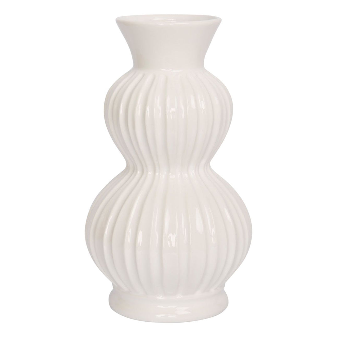 16"H WHITE CERAMIC VASE