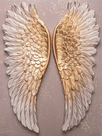 RESIN PLAQUE - ANGEL WINGS - SIZE: 12" x 16"