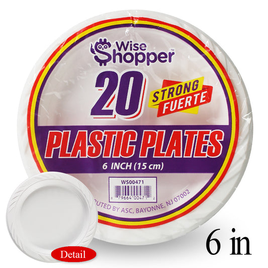 20pc Plastic Plates 6 inch