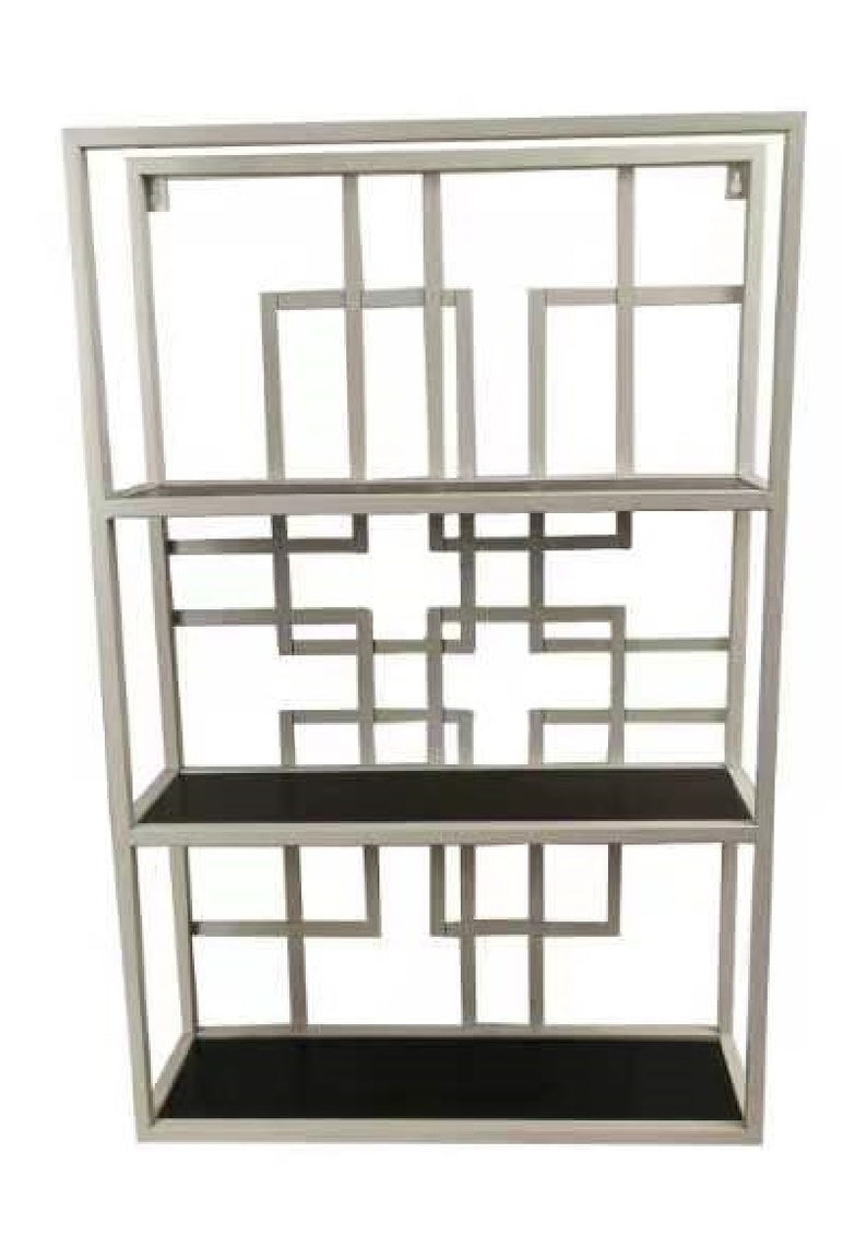 GEOMETRIC RECTANGULAR WALL SHELF IN BLACK & WHITE - SIZE: 19.7" x 30" x 5.5"