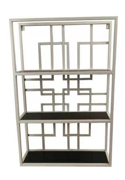 GEOMETRIC RECTANGULAR WALL SHELF IN BLACK & WHITE - SIZE: 19.7" x 30" x 5.5"