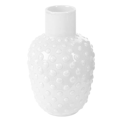 10.5"H WHITE HOBNAIL VASE