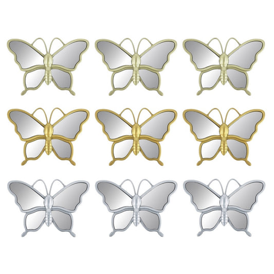 3PC BUTTERFLY MIRROR SET IN METALLIC COLOR ASST - 3 - 10" Mirrors