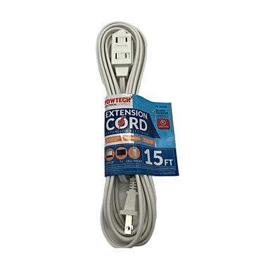 POWTECH UL Heavy duty Household Extension Cord 15FT White