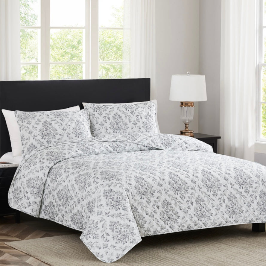 RT Designers Collection Melrose Skyler 3pc Stitched Quilt OB Q