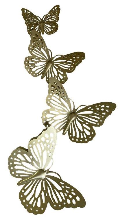 Gold & Silver Metal Accent - Connecting Butterflies