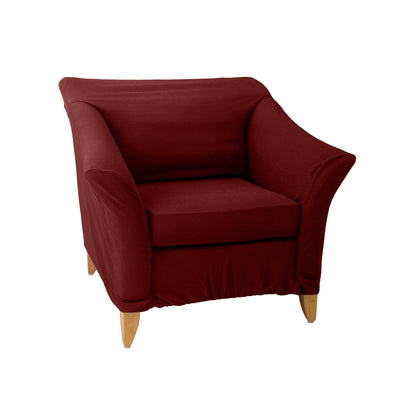 Home Details Waffle Design Chair/Recliner Stretch Fit Slipcover in Burgundy