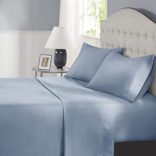 RT Designers Collection Modern Living 100% Pima Cotton Sheet Set Queen Blue
