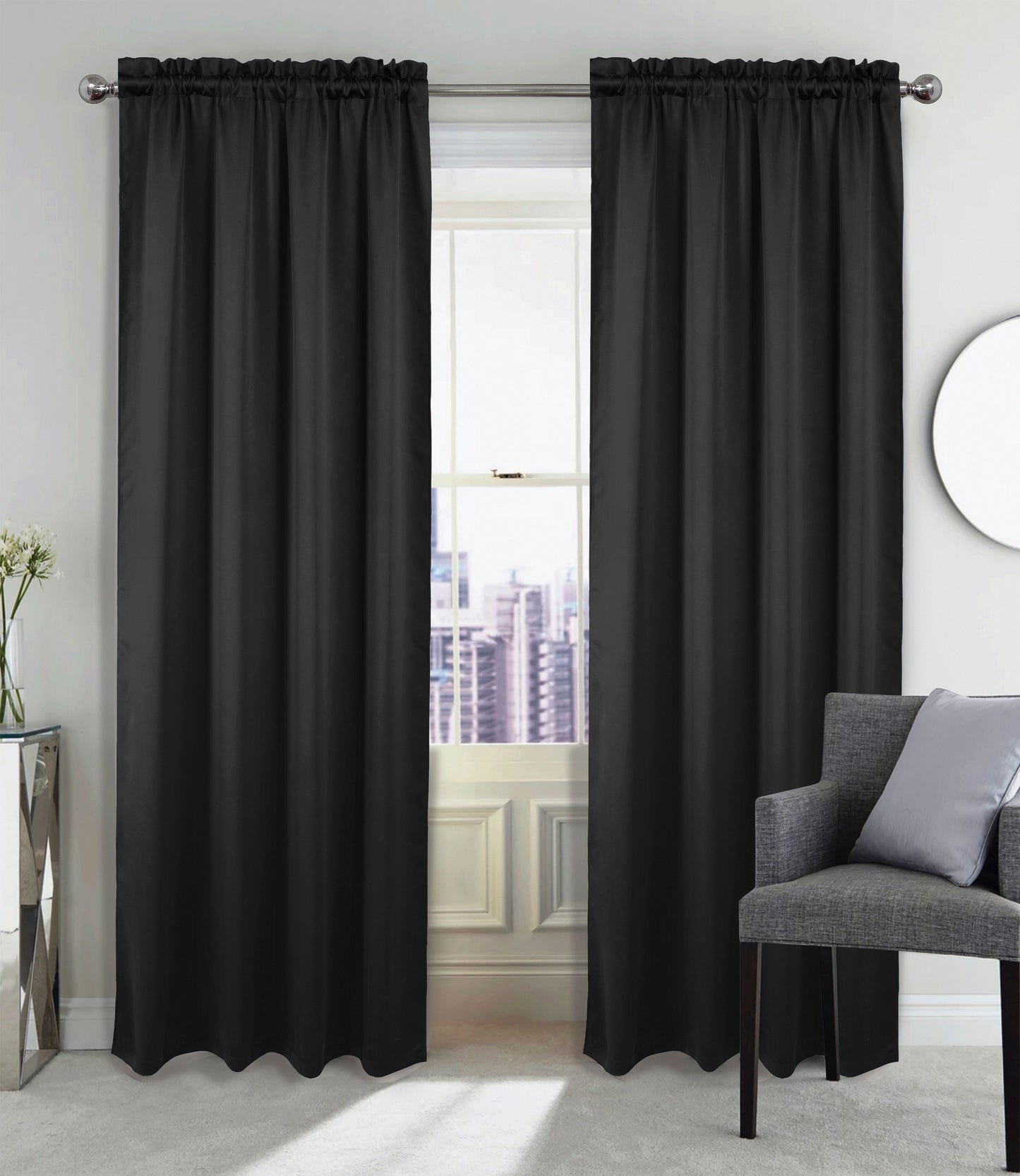 Twilight Blackout Rod Pocket Panel 90" Black