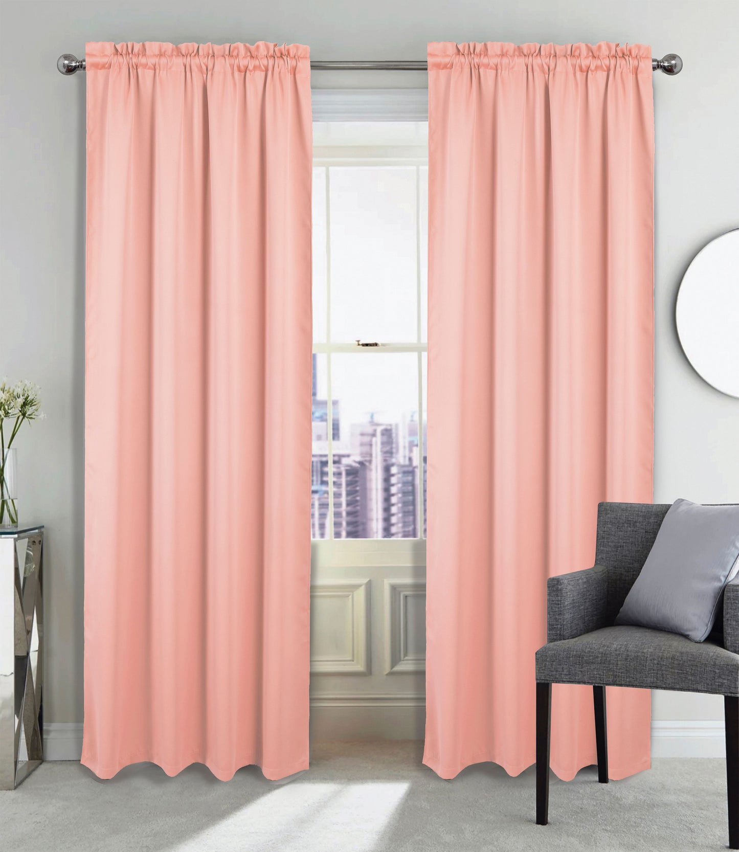Twilight Blackout Rod Pocket Panel 84" Blush