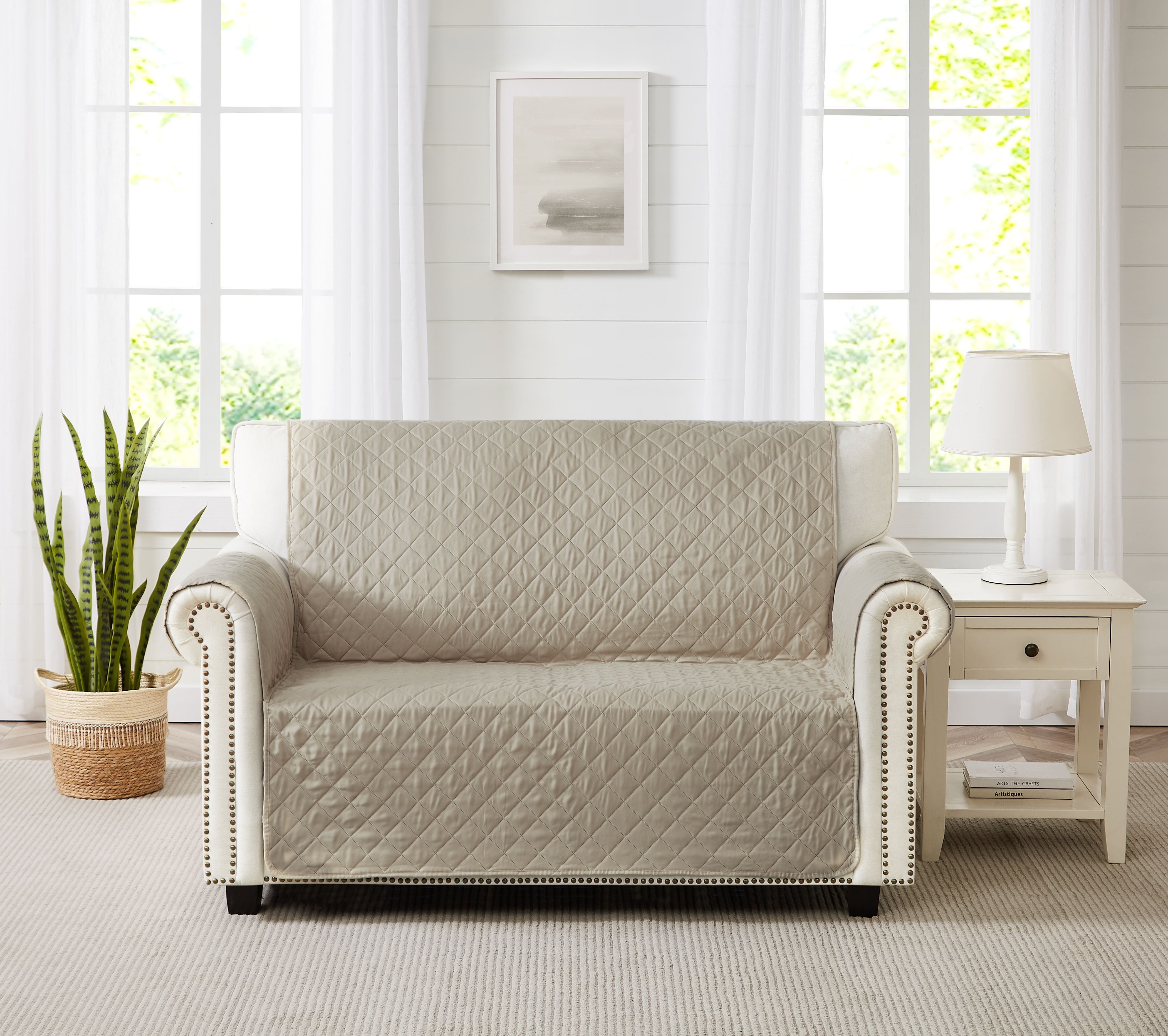 Blake Solid Love Seat Cover Assorted Sama Department Store