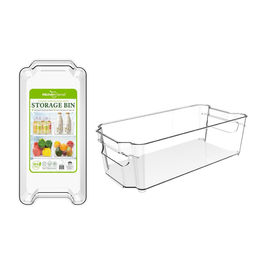 12.4 x 6.1" x 3.5" Fridge Storage Bin with Handle