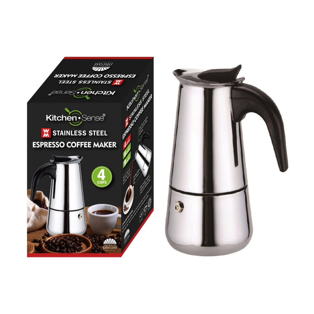 4-Cup S.S. Espresso Coffee Maker