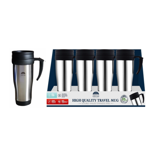 450ml/15oz Double Wall S.S. Travel Mug with Handle