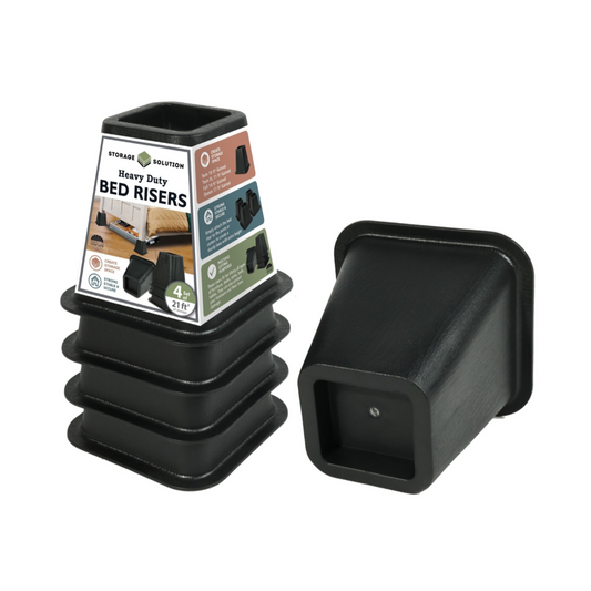 4PC Set 6 inches Square Bed RiserBlack