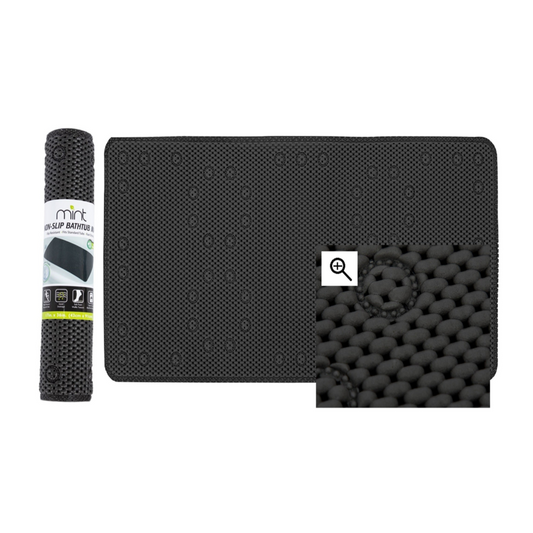 Black  36"x17" Foam Bathtub Mat w/ 58 Suction Cups