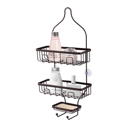 Bronze  Shower Caddy with Soap Dish & Hooks