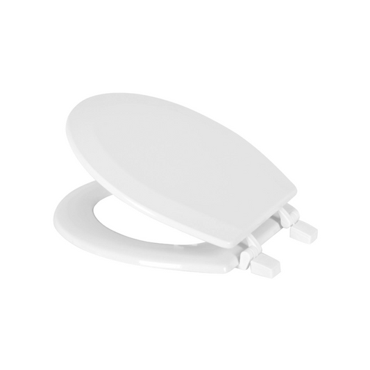 Dream Bath Beveled Edge Heavy Duty Round Toilet Seat with Non-slip Seat and Quick-attach Easy Install Hardware, White